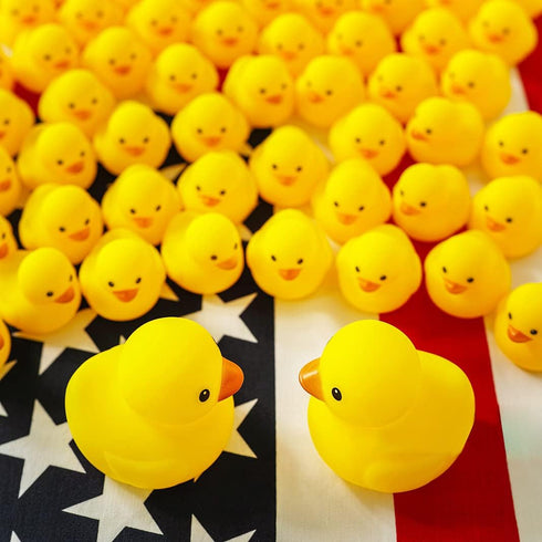 umbresen Yellow Rubber Ducks Bath Toys for Preschool, 24pcs Mini Duckies Gift for Baby Shower, Pool Float, Party Favors