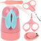 GATHINESS Nail Clippers and Filer Grooming Kit for Newborns and Infants Pink 5pcs