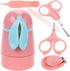 GATHINESS Nail Clippers and Filer Grooming Kit for Newborns and Infants Pink 5pcs