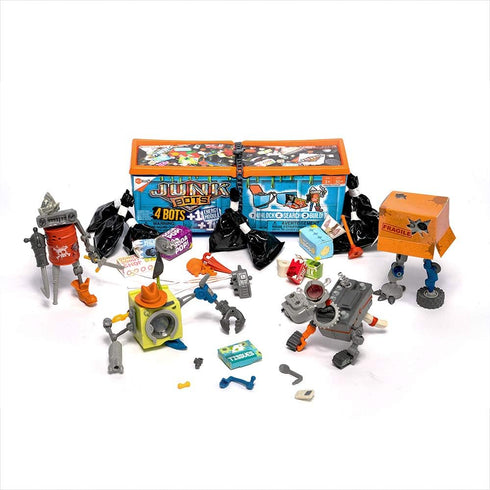 HEXBUG JUNKBOTS Industrial Dumpster Assortment Kit, Surprise Toys with 50+ Pieces of Action Construction Figures for