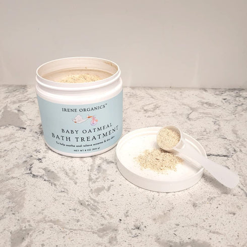 Oatmeal Baby Bath Powder by Irene Organics, Colloidal Oatmeal for Eczema and Dry Skin, 2 Pack