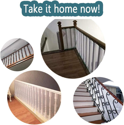 Child Safety Rail Net for Balcony, Patios, Railing, Stairs, 10ft x 2.5ft, Sturdy Mesh Fabric Material (White)