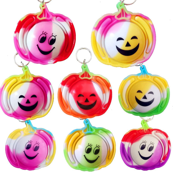 20 Packs Bulk Halloween Pumpkin Fidget Mini Pop - Kids Party Favors and Classroom Gifts