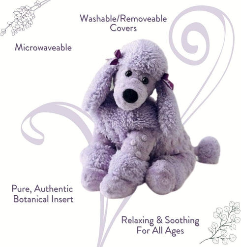 Sonoma Lavender Plush Dog Microwaveable Aromatherapy Stuffed Pillows, Lavender Scented with Washable Cover (Poodle)