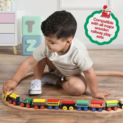 Set 12 Set 3 Sets Play22 Wooden Train PCS - Train Toys Magnetic Includes Engines - Toy Train For Kids Toddler Boys