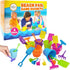 The Dreidel Company Mini Beach Playsets - Includes 1 Sand Bucket, 1 Shovel, 1 Rake, 1 Scoop, 6-Pack Birthday Treats