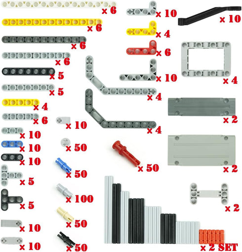 582pcs Sets, Technical Parts and Pieces Beams Axles Connectors Bricks Compatible with Technical, Chassis Frame Liftarm