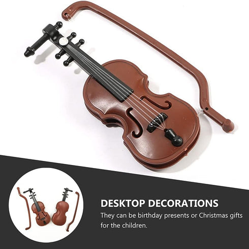LUOZZY 40 Pcs Miniature Violin Model - Tiny Violin Musical Instrument for Dollhouse Mini Furniture Decoration