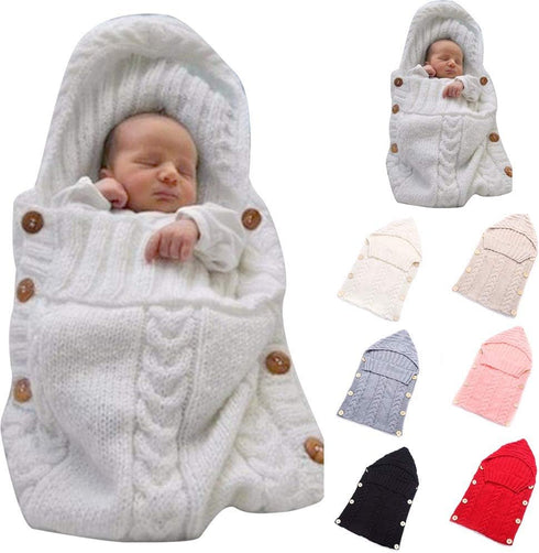 Symphony Wire Newborn Baby Wrap Swaddle Blanket, Kids Wool Knit Swaddle Kids Sleeping Bag Stroller Wrap Sleep Sacks