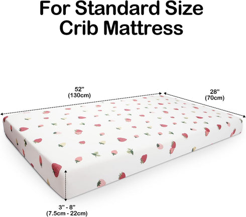 52" 28" BubblePanda Rayon Made from Bamboo Crib Sheets for Baby Boys Girls Neutral Soft Stretchy Fitted Crib Mattress