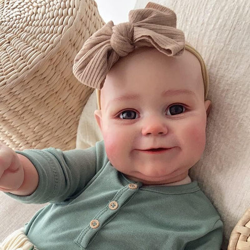 Anano Realistic Newborn Baby Dolls - 20 Inch Silicone Weighted Reborn Baby Doll with Green Outfit
