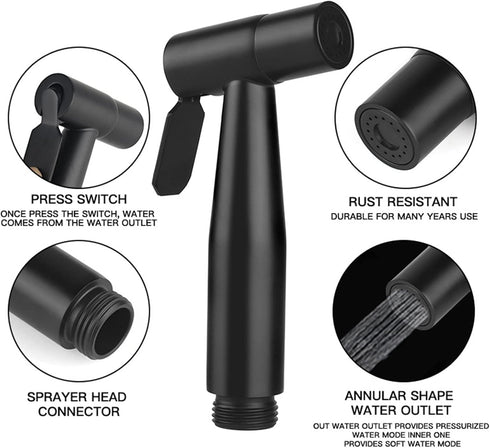 XKHLQLPEF Bidet Sprayer for Toilet, Handheld Sprayer Kit, Stainless Steel Bathroom Cloth Diaper Faucet Fixture,Brushed
