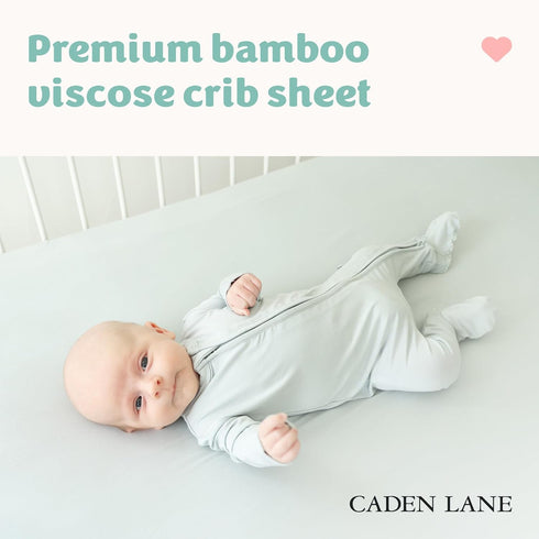 28"x52", Caden Lane Fitted Crib Sheet, Breathable & Temperature-Regulating Bamboo Viscose Fabric with Elastic Edges
