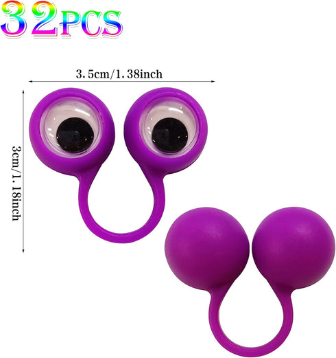 PPXMEEUDC Pack 32 Eye Finger Puppets Googly Eye Finger Puppets Wiggly Eyeball Finger Puppet Rings Eye Finger Toy Kids
