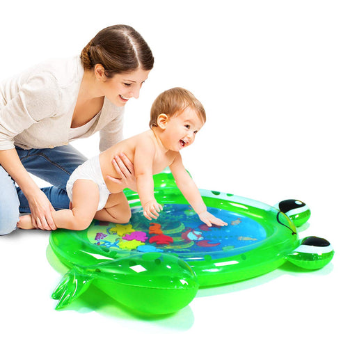 Frog Baby Water Mat, Inflatable Play Mat, Tummy Time Baby Toys, Fun Early Development Activity Play Center for Newborn
