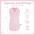 0-2 Pack 2) Baby Swaddle Months, Cotton Arm-In Zipper Sleep Sack, Wearable Blankets Wrap for Newborn Infant Girls (Bow
