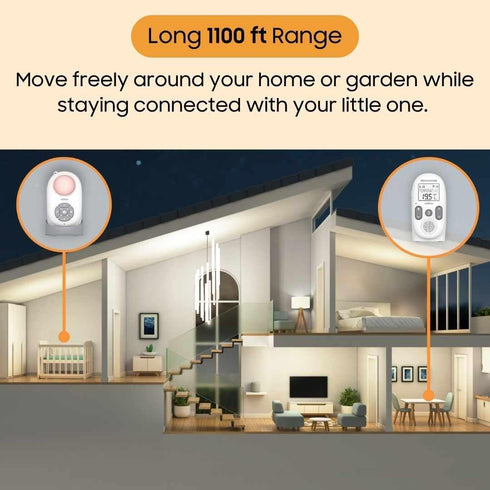 CHILLAX 360 4-in-1 6.0 Baby Audio Monitor | Digital Baby Monitor with Night Light, Sound Machine, Temperature Sensor