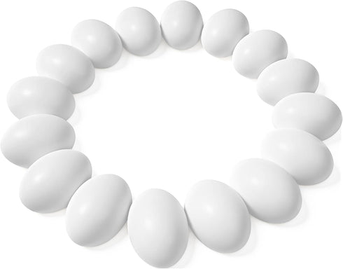 18 Pcs Easter Egg, White Wooden Eggs, Life Size Plain Decorating Eggs