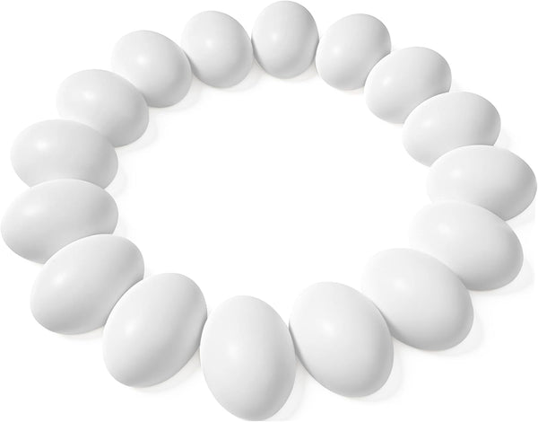 18 Pcs Easter Egg, White Wooden Eggs, Life Size Plain Decorating Eggs