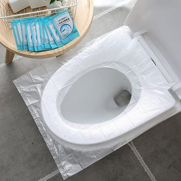 NEAGLORY 100 Pack Disposable Plastic Toilet Seat Covers - Waterproof Non Slip Individually Wrapped Protectors for