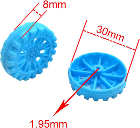 EUDAX 30mmx8mm Plastic Roll - 2mm Dia Shaft Toys Wheel and STEM Shaft Round Rod Axles for DIY Toy Models