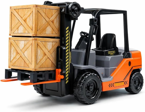 Liberty Imports Toy Forklift Truck with Pallet & Cargo - 1:22 Scale