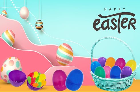 2.3" (25 Pack) 2.3" (25-Pack) The Dreidel Company Fillable Easter Eggs with Hinge Bulk Colorful Bright Plastic Easter
