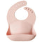 mushie Adjustable Fit Silicone Baby Bib | Waterproof Bibs (Blush)
