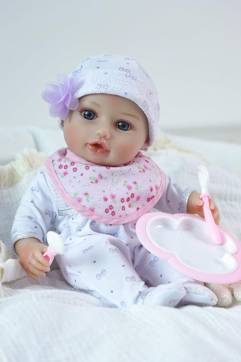 16inch 3+ SCOM Baby Dolls, Realistic Baby Dolls Cute Soft Body Baby Doll Real Life Baby Doll Silicone Lifelike Baby