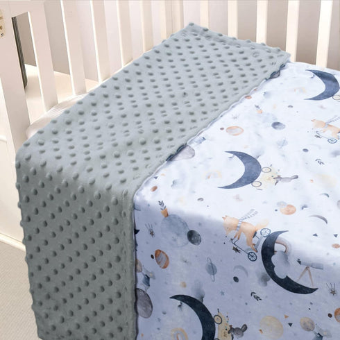 Baby Blankets for Unisex Boys & Girls, Super Soft Minky, 30 x 40 inch Outer Space Printed Bed Throws Newborn