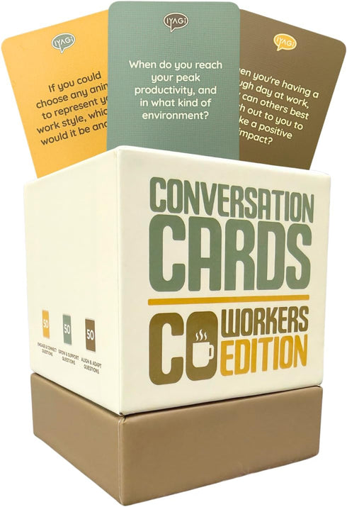Iyagi Conversation Cards for Coworkers & Team Managers - 150 Thought-Provoking Questions for