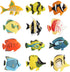 RCOMG 24PCS Tropical Fish Toys Set, Plastic Sea Creatures Figurines, Educational Ocean Animal Figures for Kids Party