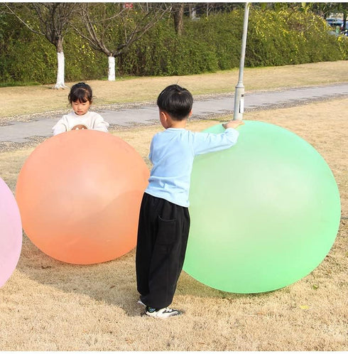 47'' Giant Bubble Ball for Kids Adults, Inflatable Soft Rubber Ball for Indoor Outdoor Party, Water Injection Fun