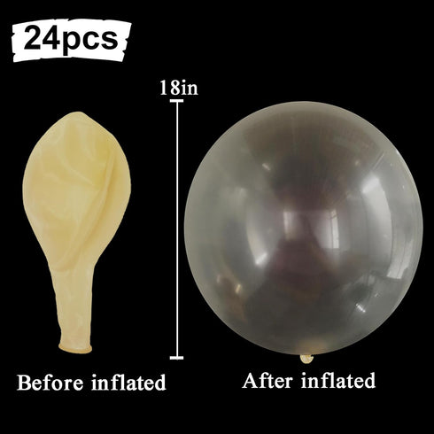 24pcs Clear Balloons, 18 Inch Big Latex Balloons for Photo Shoot, Christmas, Birthday Party