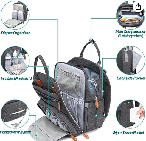 Generic Backpack Tabernimbus Diaper Bag - Baby Essentials Travel Bag - Multi function Waterproof Diaper Bag, Travel