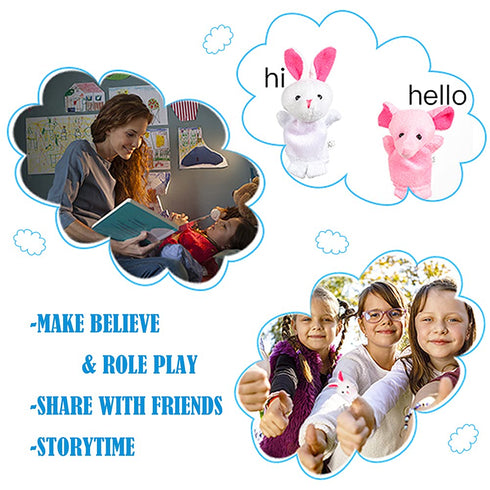 Acekid 10pcs Soft Plush Animal Finger Puppets Set, Baby Story Time Velvet Style for Toddlers