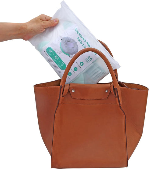 WOMUMON 30 Counts, Disposable Potty Liners with Absorbent Pads Leak-Proof Travel Toilet Bags for Toddlers, Fit OXO Tot