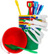Holady 12 Pack 5'' Inch Summer Sand Beach Buckets Pail with Beach Shovels,Sand Bucket Water Bucket for Beach Fun Great