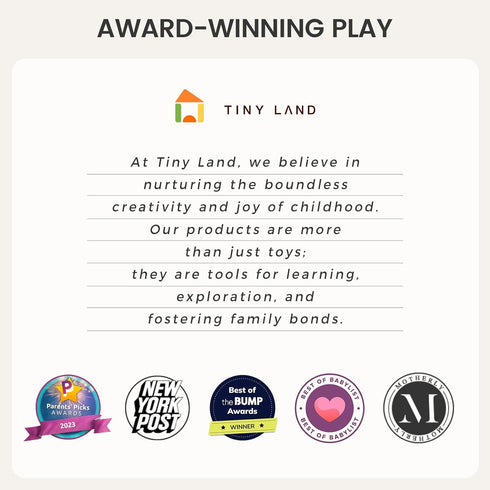 Set 18-24 4-in-1 Tiny Land Montessori Toy for Babies Months Investigator Play Kit- Wooden Learning Toys with Color