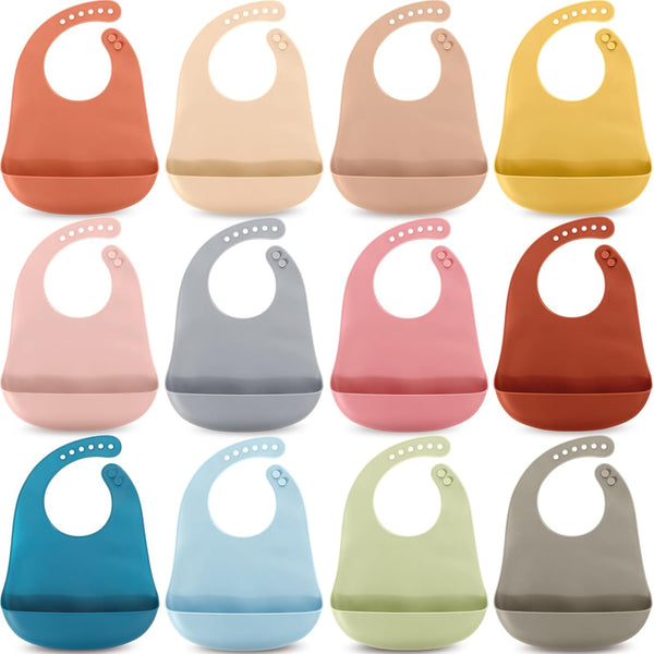 Mepase Silicone Bibs for Babies Waterproof Silicone Bibs Soft Adjustable Baby Feeding