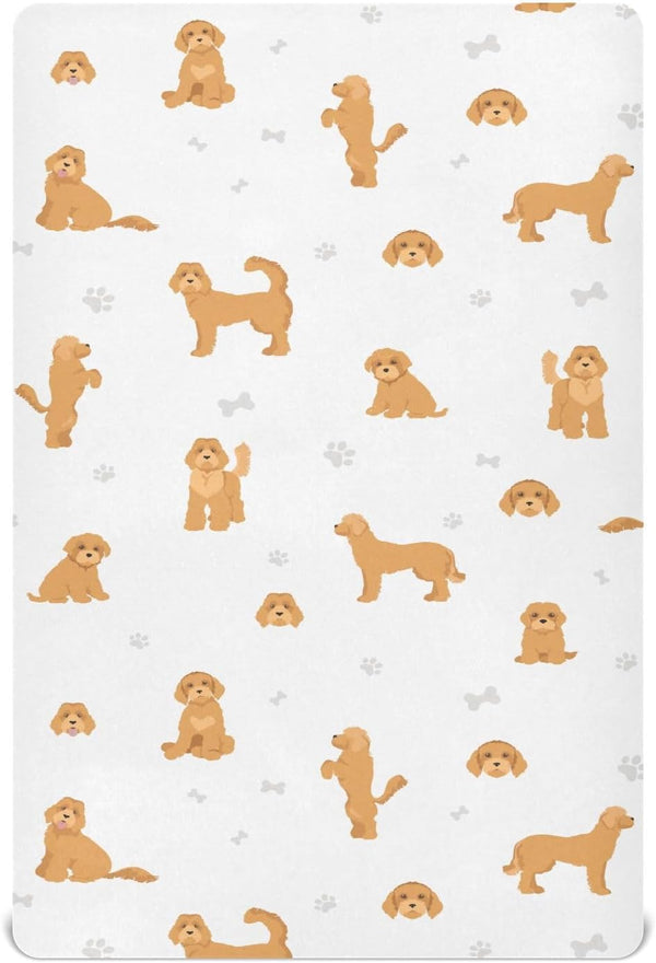 Crib Sheets for Boys Labradoodle Dog Toddler Baby Girl Sheets for Crib,Neutral