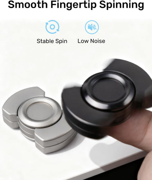 3 1 in Metal Fidget Toys for Adults - Fidget Slider Spinner Clicker Haptic with Smooth Stable Spin, Small Desk Spinner
