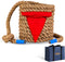 GOTHINK 50 FT Tug of War Rope Set for Kids, Soft Natural Jute Fiber Rope with Red Flag for Outdoor Games