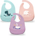 Set of 3 Silicone Baby Bibs with Food Catcher - Durable, Adjustable, BPA Free for Babies, Toddlers, Boys, Girls