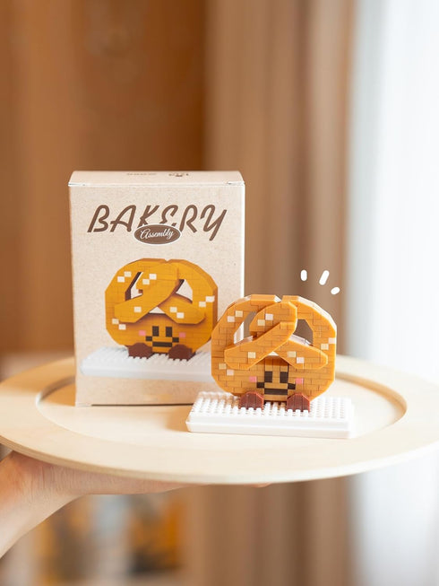 Jollcnoia Set Pretzel Happy Bread Series Food Cute Series Toy Mini Bricks Micro Building Kit Toys Desktop Ornaments