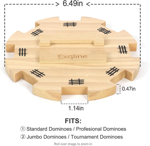 6.5" 70-Sheets 8 Set Exqline Mexican Train Dominoes Accessories - with Pine Mexican Train Hub, Mexican Train Score Pads
