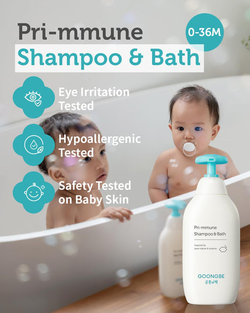 Pri-mmune Shampoo & Bath: Korean Baby Wash - Hypoallergenic Head to Toe Cleanser, Paraben-Free Formula, 11.8 fl.oz. 2