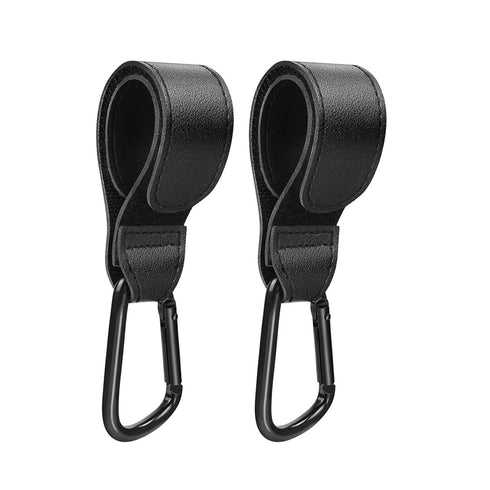 ZAAWUUT Bag,2-Pack Stroller Hooks,Leather Strap Hook for Hanging Diaper Universal Hooks