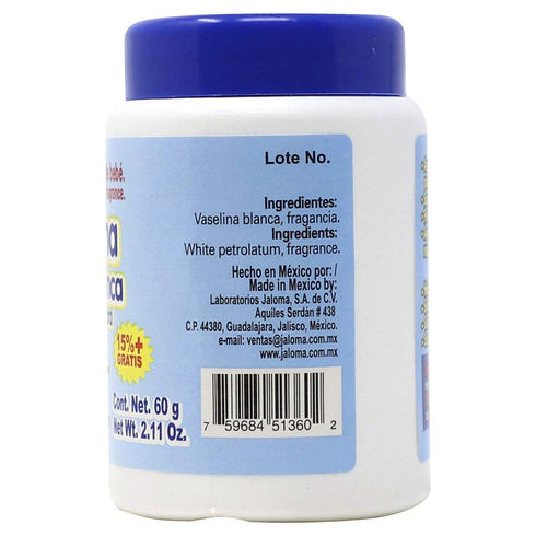 60gr, 2.11oz (1 Pack) Jaloma Baby White Petrolatum Vaselina Blanca for Babies