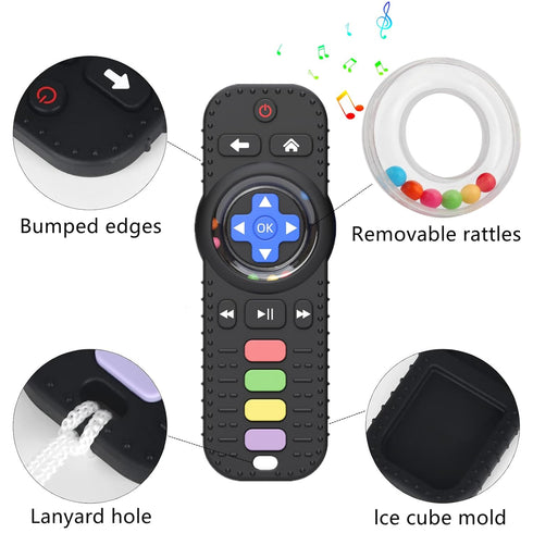Store 0-12 3-24 Fu Silicone Baby Teether Toys for Momths Months Infant Toddlers TV Remote Control Rattle Teethers